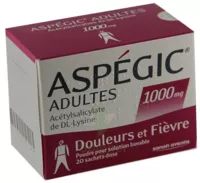 Aspegic Adultes 1000 Mg, Poudre Pour Solution Buvable En Sachet-dose 15 à Savenay