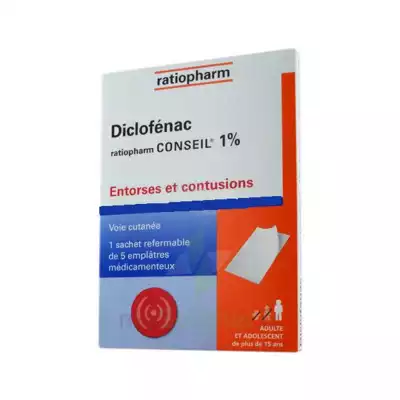 Diclofenac Ratiopharm Conseil 1 %, Emplâtre Médicamenteux à Savenay